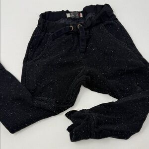 Zara Kids Black Speckled Drawstring Jogger Pants with pockets size 4/5 110 cm